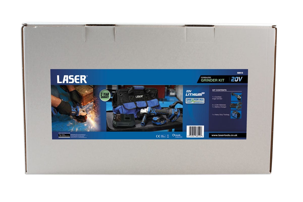 Laser Cordless Angle Grinder 20V Kit - (Laser 68010)