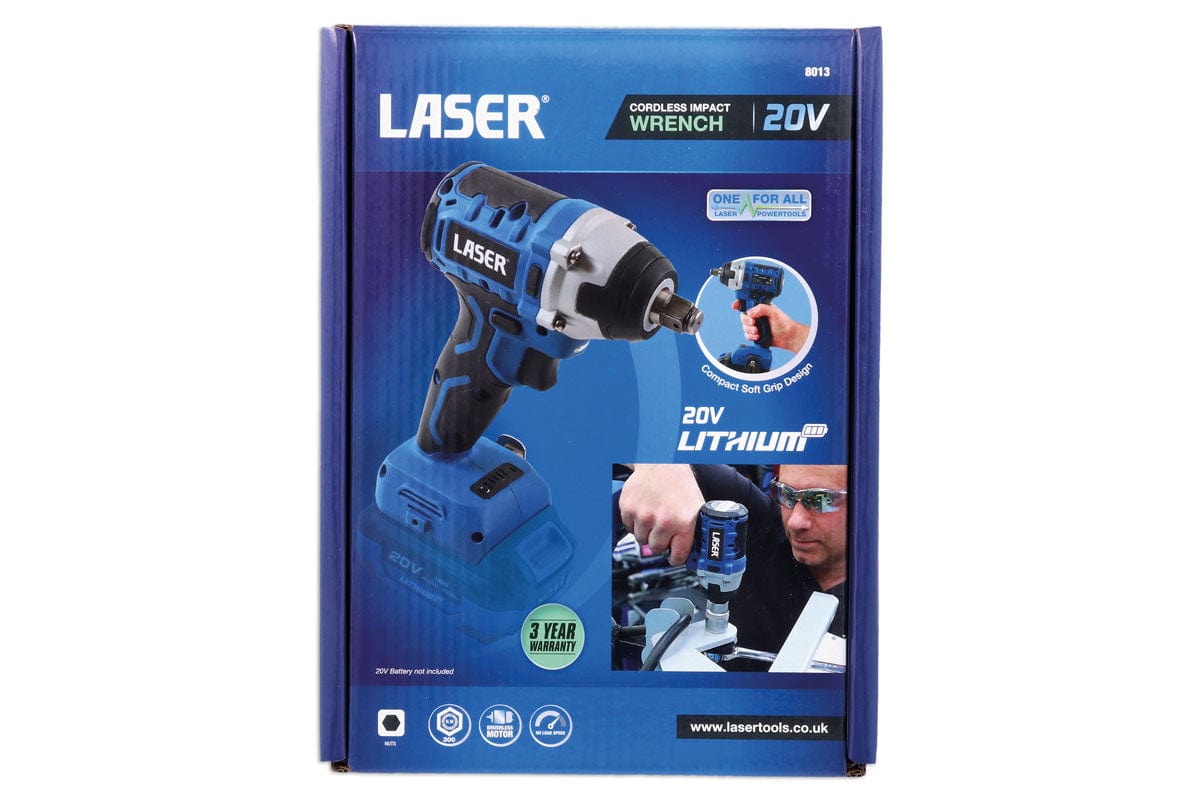 Laser Cordless Impact Wrench 1/2"D 20V w/o Battery - (Laser 8013)