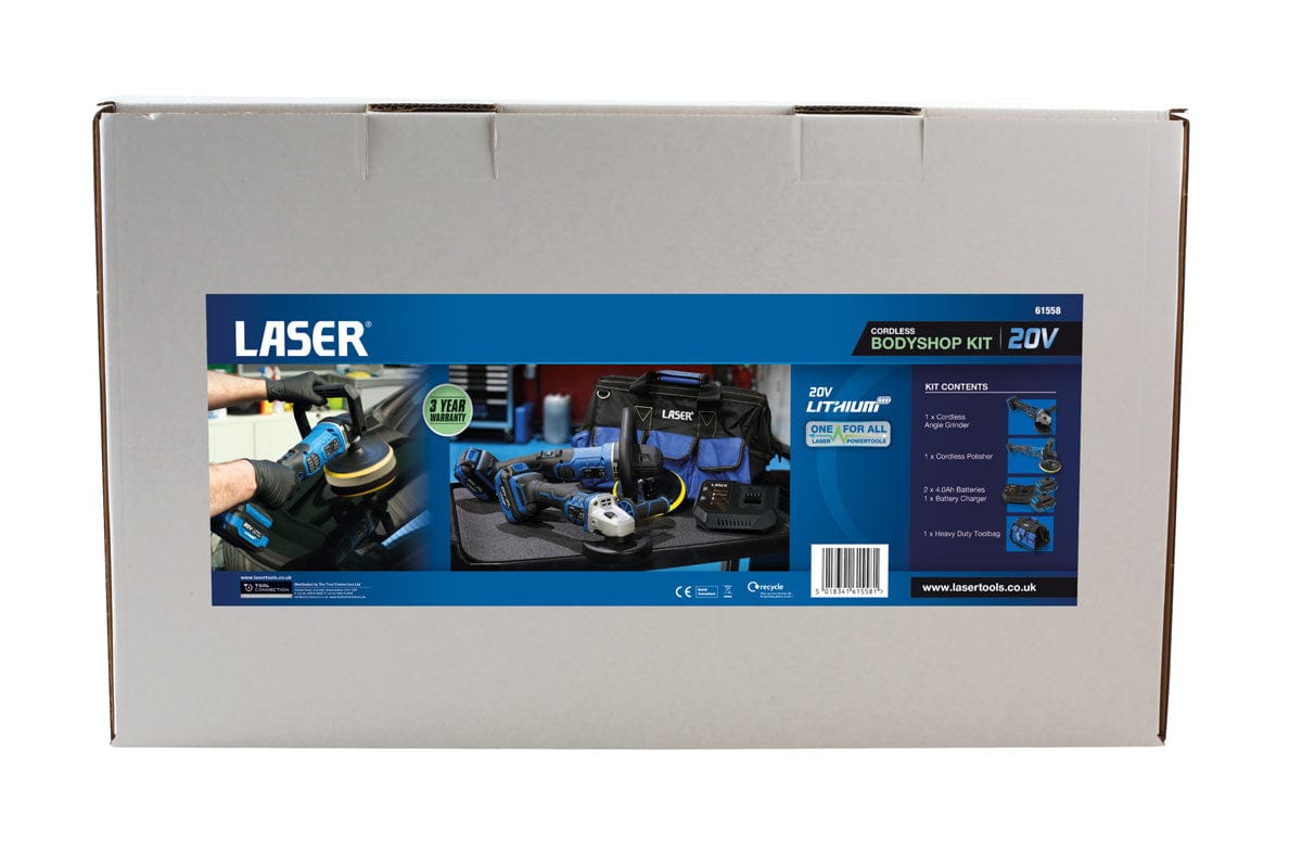 Laser Cordless Tools 20V Bodyshop Kit (Euro) - (Laser 61558)