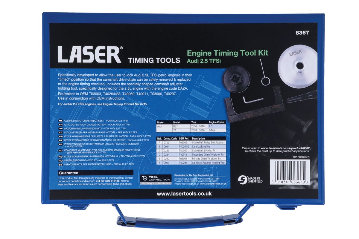 Laser Engine Timing Tool Kit - for Audi 2.5 TFSi - (Laser 8367)