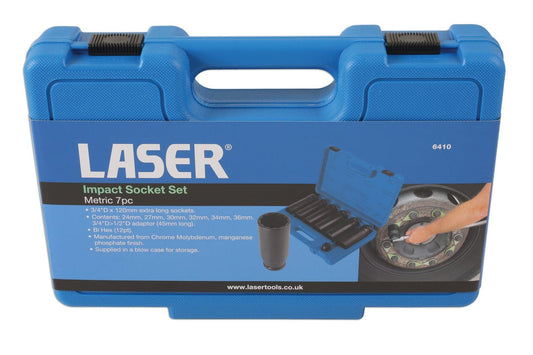 Laser Extra Deep Impact Socket Set 3/4"D 7pc - (Laser 6410)