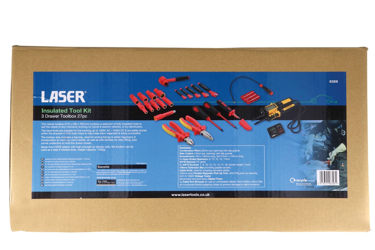 Laser Insulated Tool Kit - 3 Drawer Toolbox 27pc - (Laser 8328)