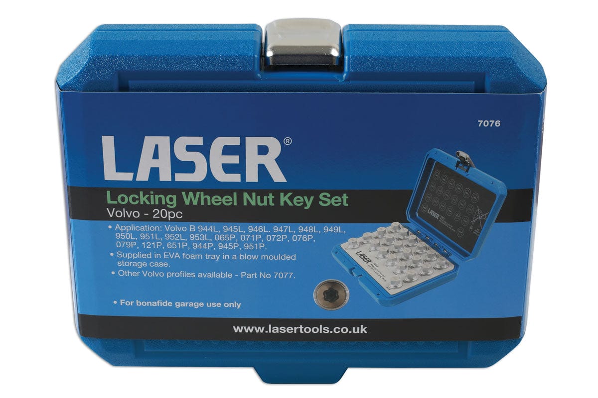 Laser Locking Wheel Nut Key Set 20pc - for Volvo - (Laser 7076)