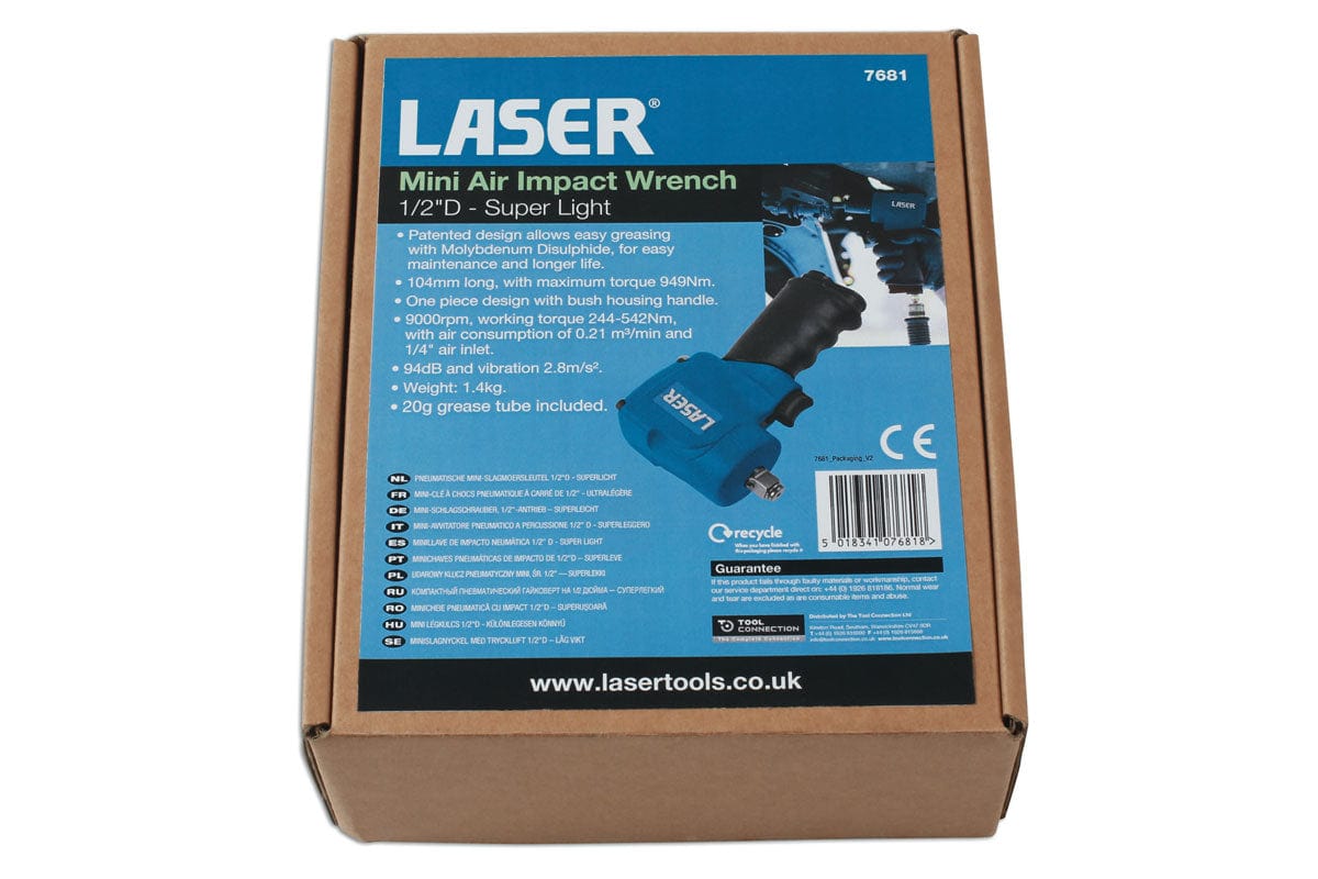 Laser Mini Air Impact Wrench 1/2"D - Super Light - (Laser 7681)