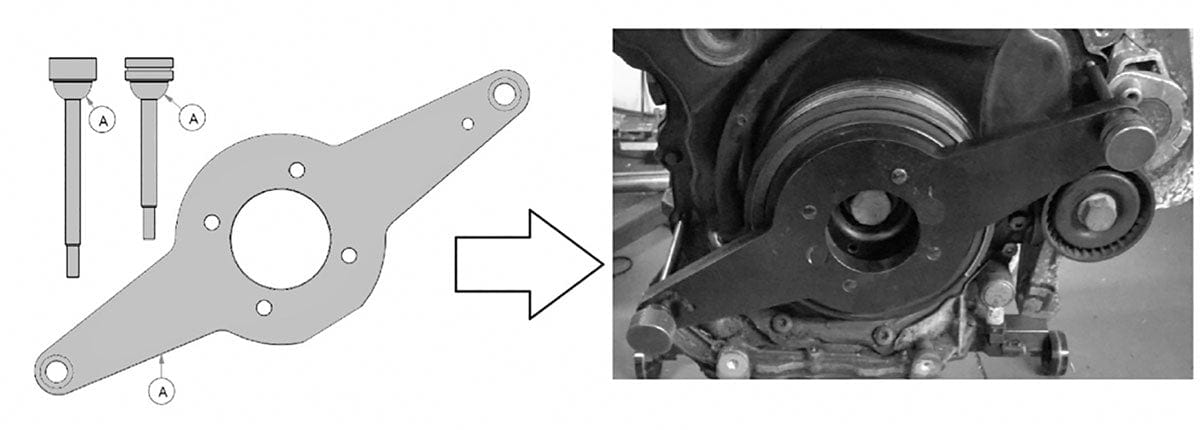 Laser Vibration Damper Holding Tool - for VAG 1.8, 2.0 TFSI/TSI - (Laser 6951)