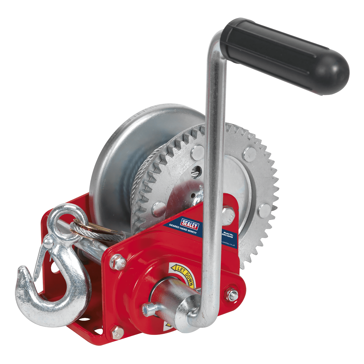 Sealey 540kg Capacity Geared Hand Winch with Brake & Cable