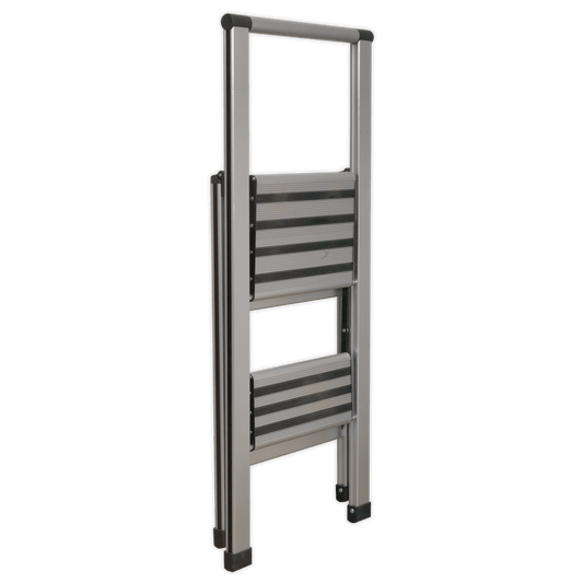 Sealey Aluminium Professional Folding Step Ladder 2-Step 150kg Capacity
