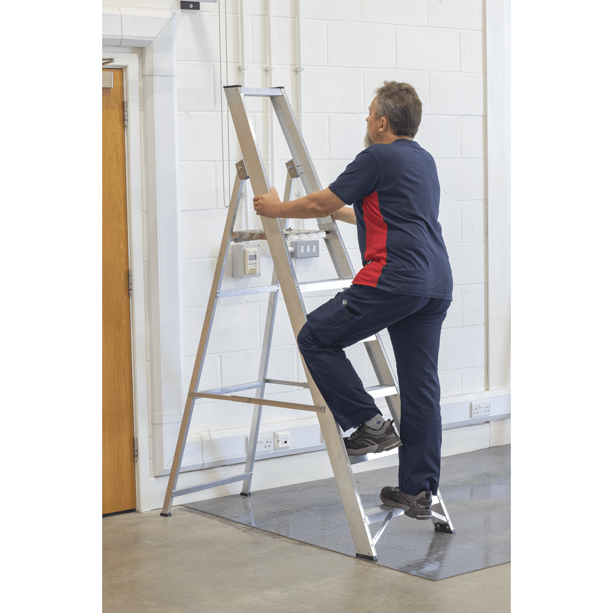 Sealey Aluminium Step Ladder 6-Tread Industrial BS EN 131