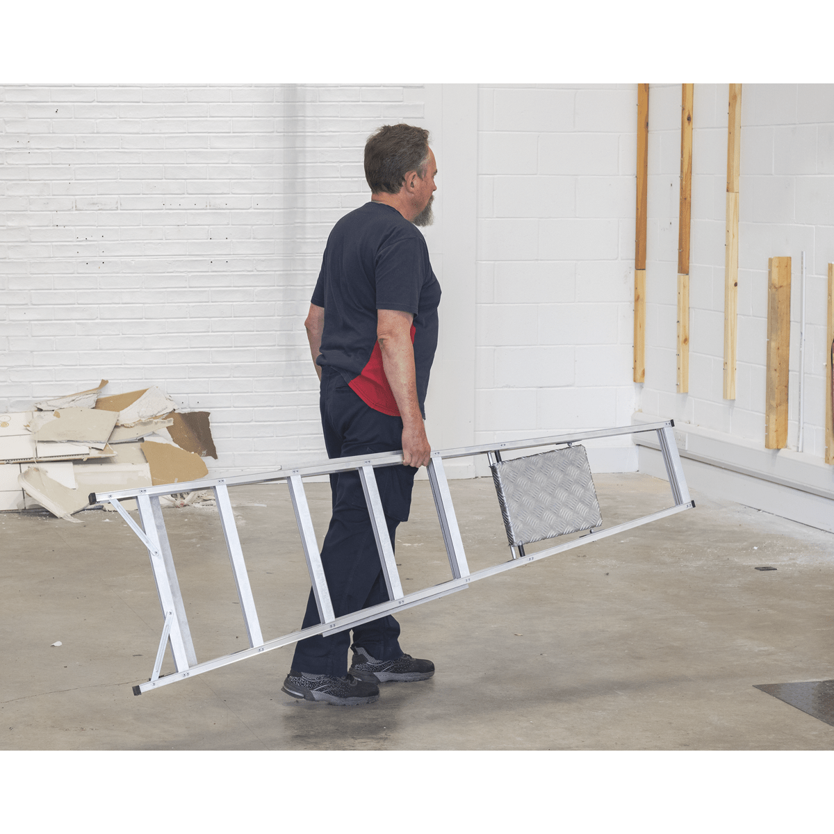 Sealey Aluminium Step Ladder 6-Tread Industrial BS EN 131