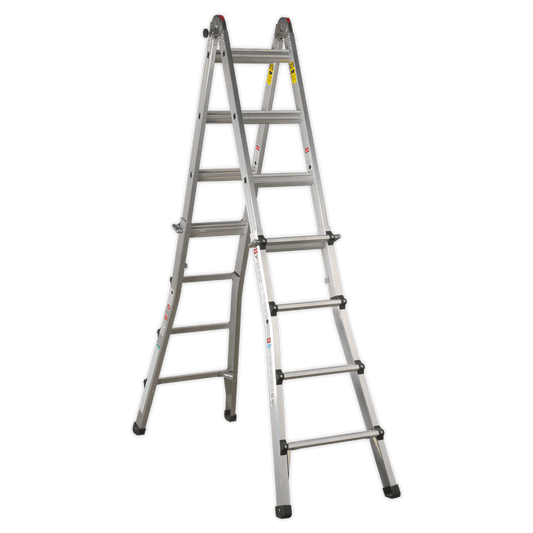 Sealey Aluminium Telescopic Ladder 4-Way EN 131 Adjustable Height