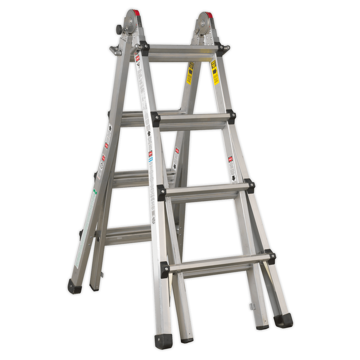 Sealey Aluminium Telescopic Ladder 4-Way EN 131 Adjustable Height