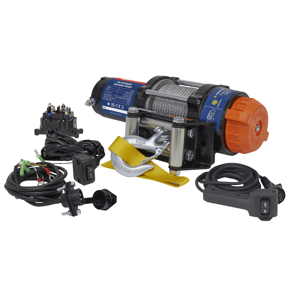 Sealey ATV/Quad Recovery Winch 1135kg (2500lb) Line Pull 12V