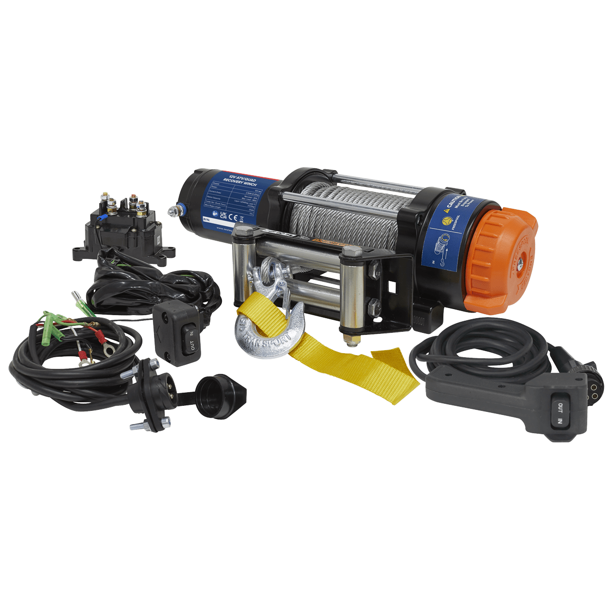 Sealey ATV/Quad Recovery Winch 2040kg (4500lb) Line Pull 12V