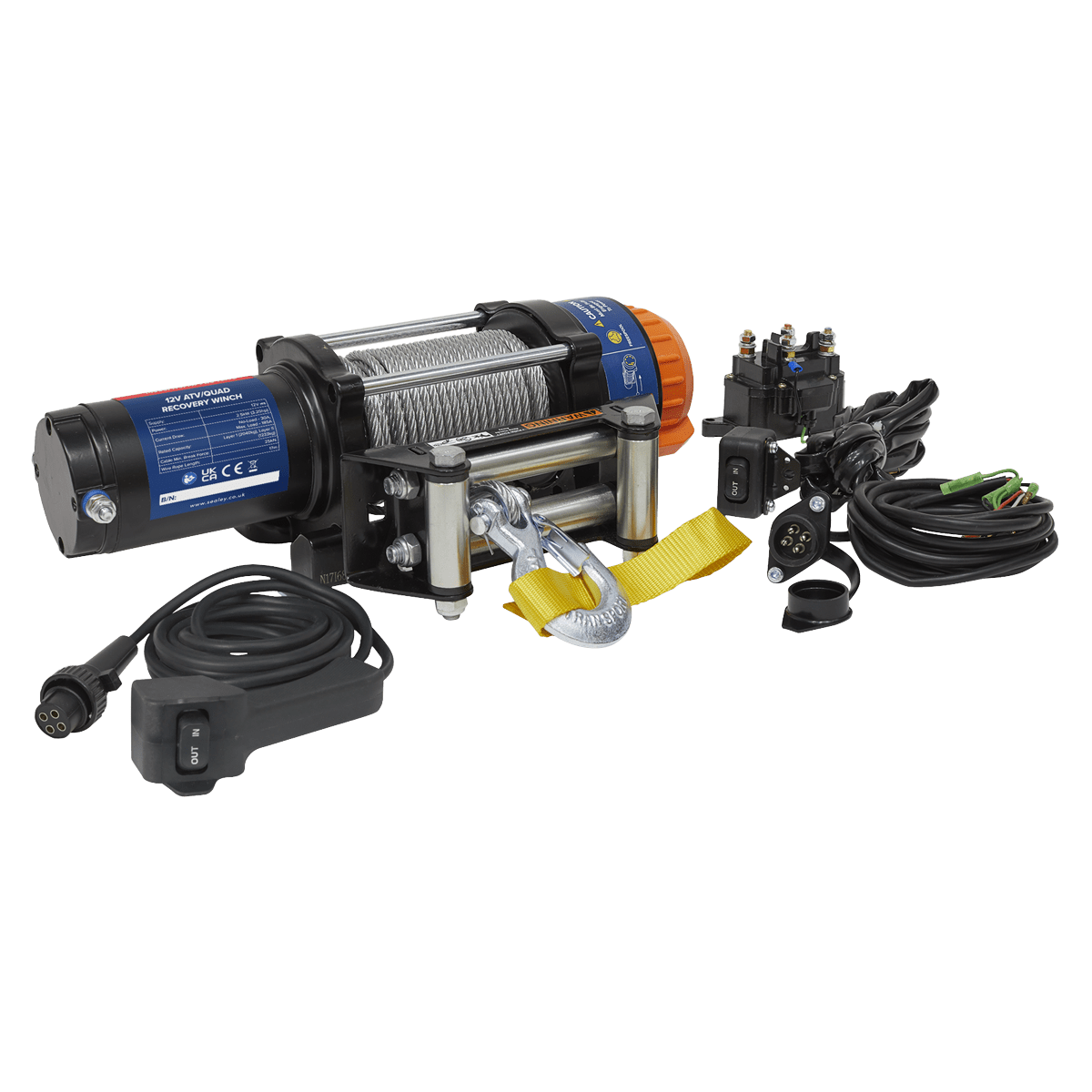 Sealey ATV/Quad Recovery Winch 2040kg (4500lb) Line Pull 12V