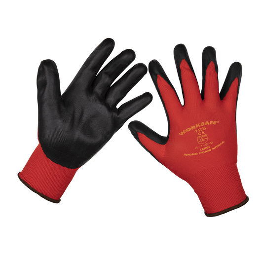 Sealey Flexi Grip Nitrile Palm Gloves - Pack of 6 Pairs