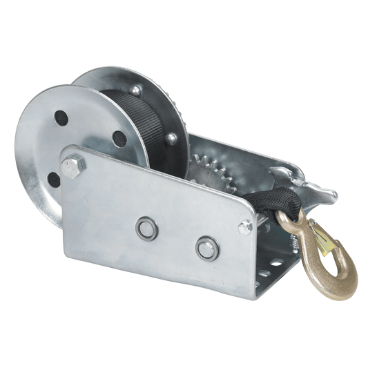 Sealey Geared Hand Winch 900kg Capacity with Webbing Strap