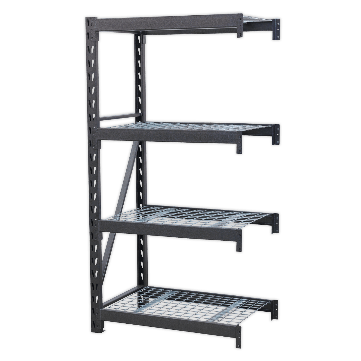 Sealey Heavy-Duty Racking Extension Pack with 4 Mesh Shelves 640kg Capacity Per Level