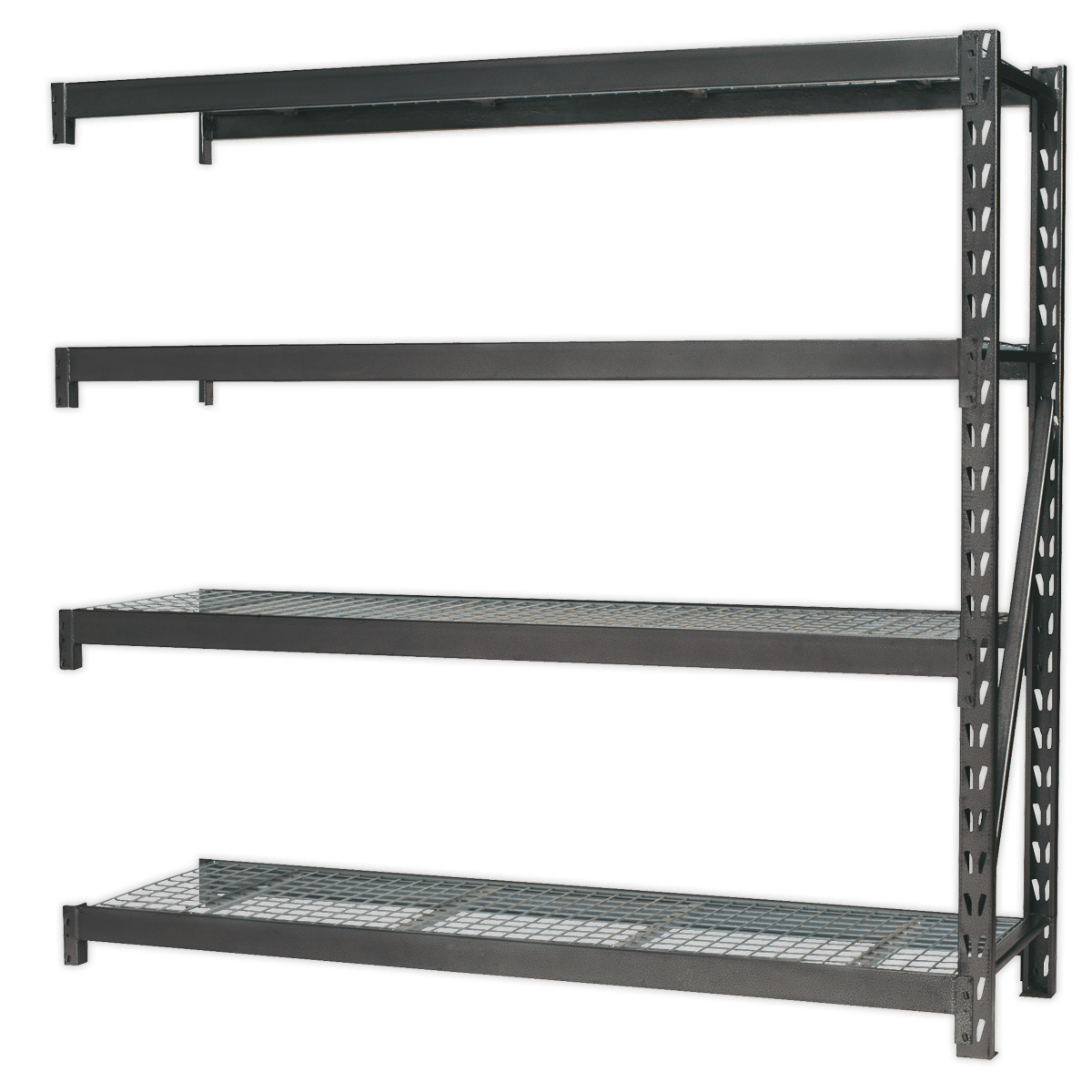 Sealey Heavy-Duty Racking Extension Pack with 4 Mesh Shelves 640kg Capacity Per Level