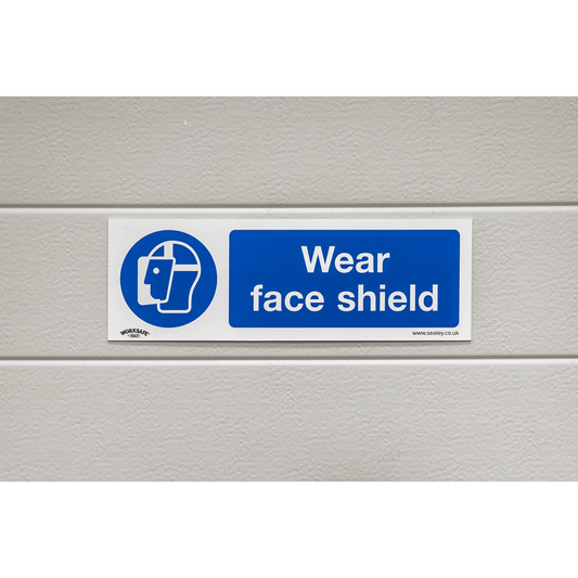 Sealey Mandatory Safety Sign - Wear Face Shield - Rigid Plastic