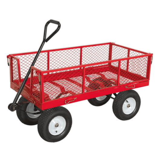 Sealey Platform Truck with Sides Pneumatic Tyres 450kg Capacity