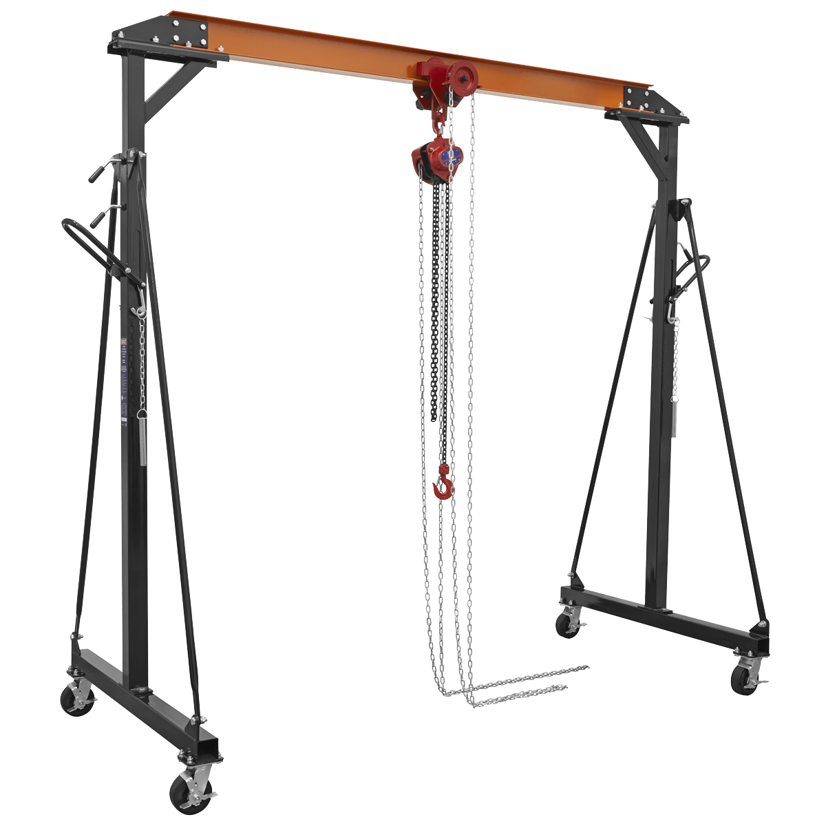 Sealey Portable Gantry Crane Adjustable 1 Tonne with Geared Trolley Combo