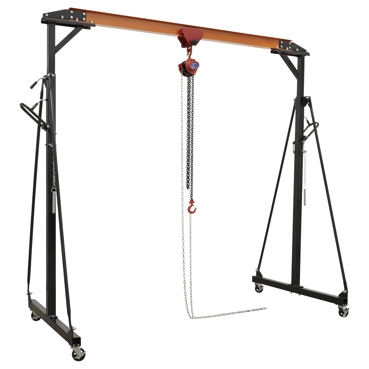 Sealey Portable Lifting Gantry Crane Adjustable 0.5 Tonne & Hoist Combo