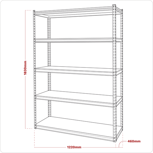 Sealey Racking Unit with 5 Shelves 220kg Capacity Per Level