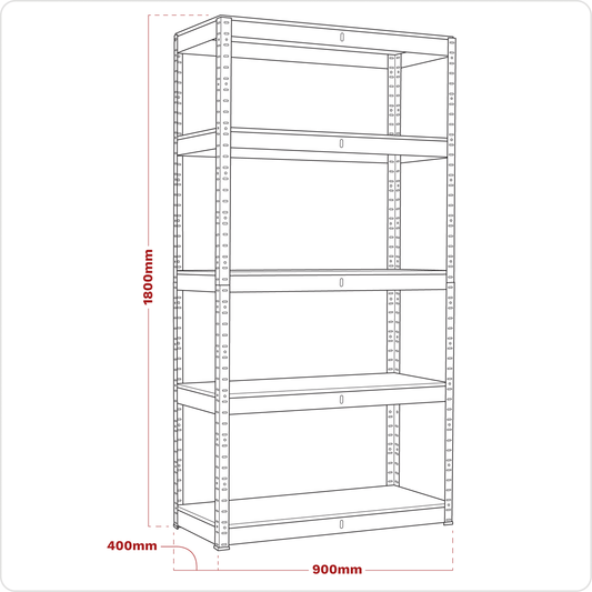 Sealey Racking Unit with 5 Shelves 350kg Capacity Per Level