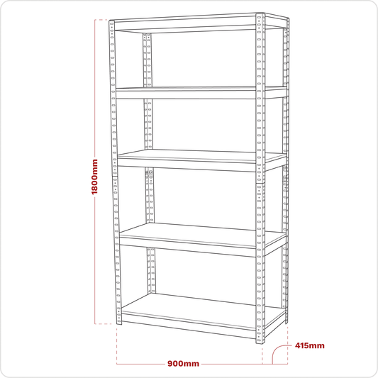 Sealey Racking Unit with 5 Shelves 500kg Capacity Per Level