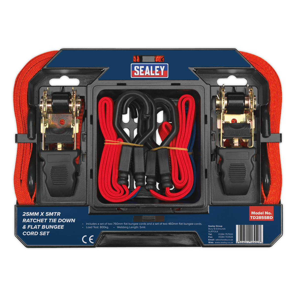 Sealey Ratchet Strap & Bungee Cord Set 6pc
