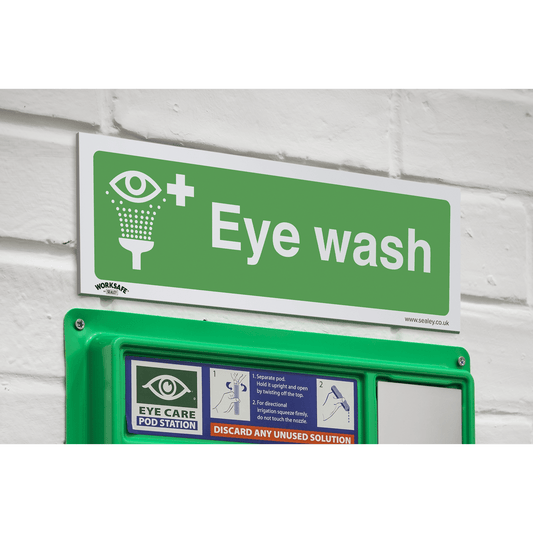 Sealey Safe Conditions Safety Sign - Eye Wash - Rigid Plastic