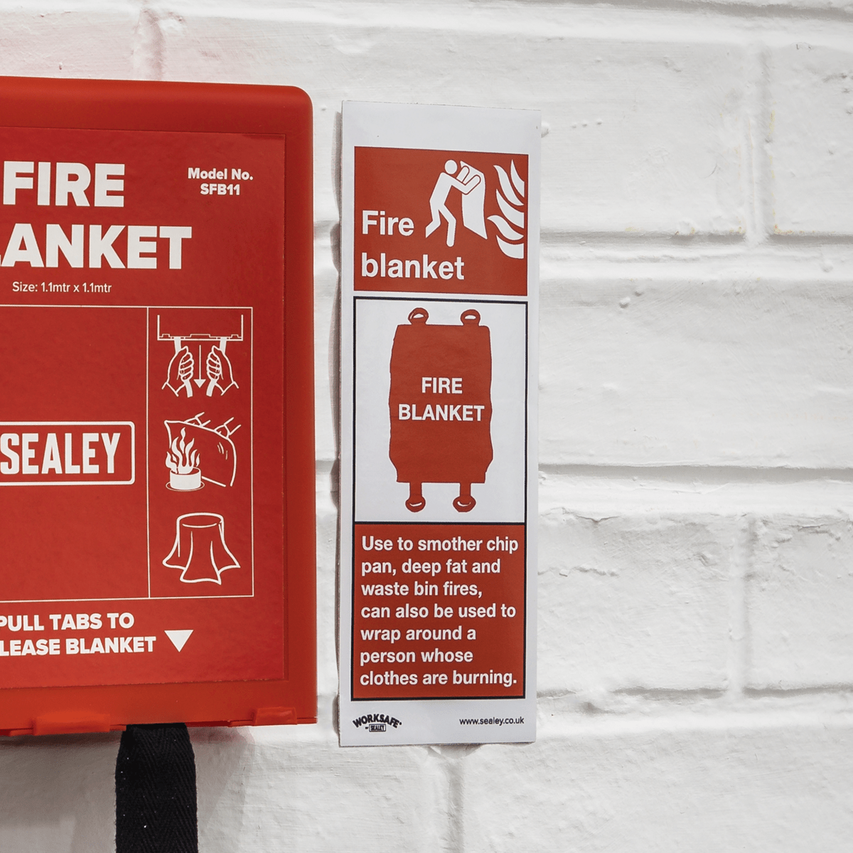 Sealey Safe Conditions Safety Sign - Fire Blanket - Self-Adhesive Vinyl