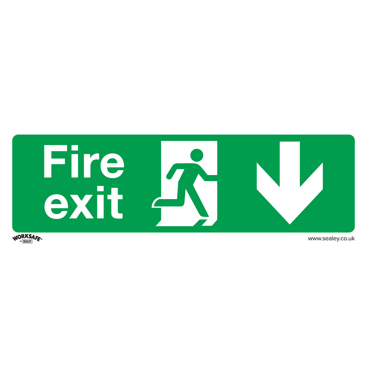 Sealey Safe Conditions Safety Sign - Fire Exit (Down) - Self-Adhesive Vinyl
