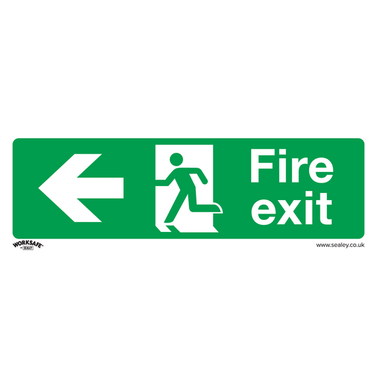 Sealey Safe Conditions Safety Sign - Fire Exit (Left) - Rigid Plastic