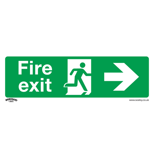 Sealey Safe Conditions Safety Sign - Fire Exit (Right) - Rigid Plastic