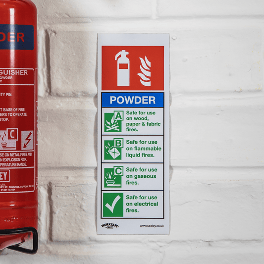 Sealey Safe Conditions Safety Sign - Powder Fire Extinguisher - Rigid Plastic