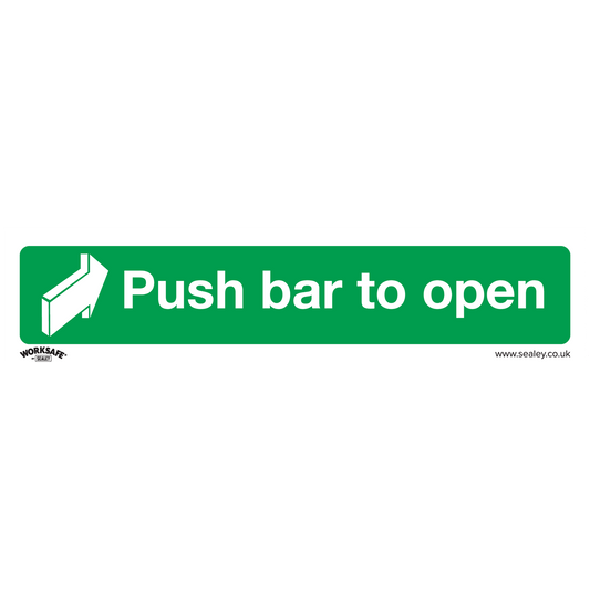 Sealey Safe Conditions Safety Sign - Push Bar To Open - Rigid Plastic