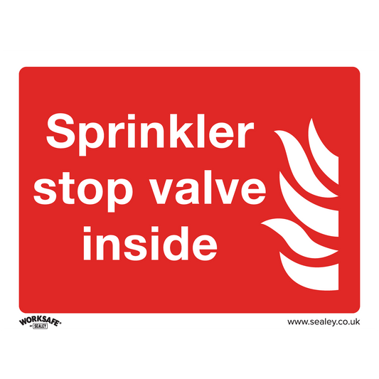 Sealey Safe Conditions Safety Sign - Sprinkler Stop Valve - Self-Adhesive Vinyl