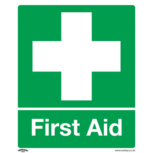 Sealey Safety Sign - First Aid - Rigid Plastic