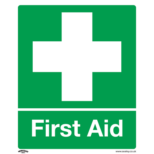 Sealey Safety Sign - First Aid - Self-Adhesive Vinyl