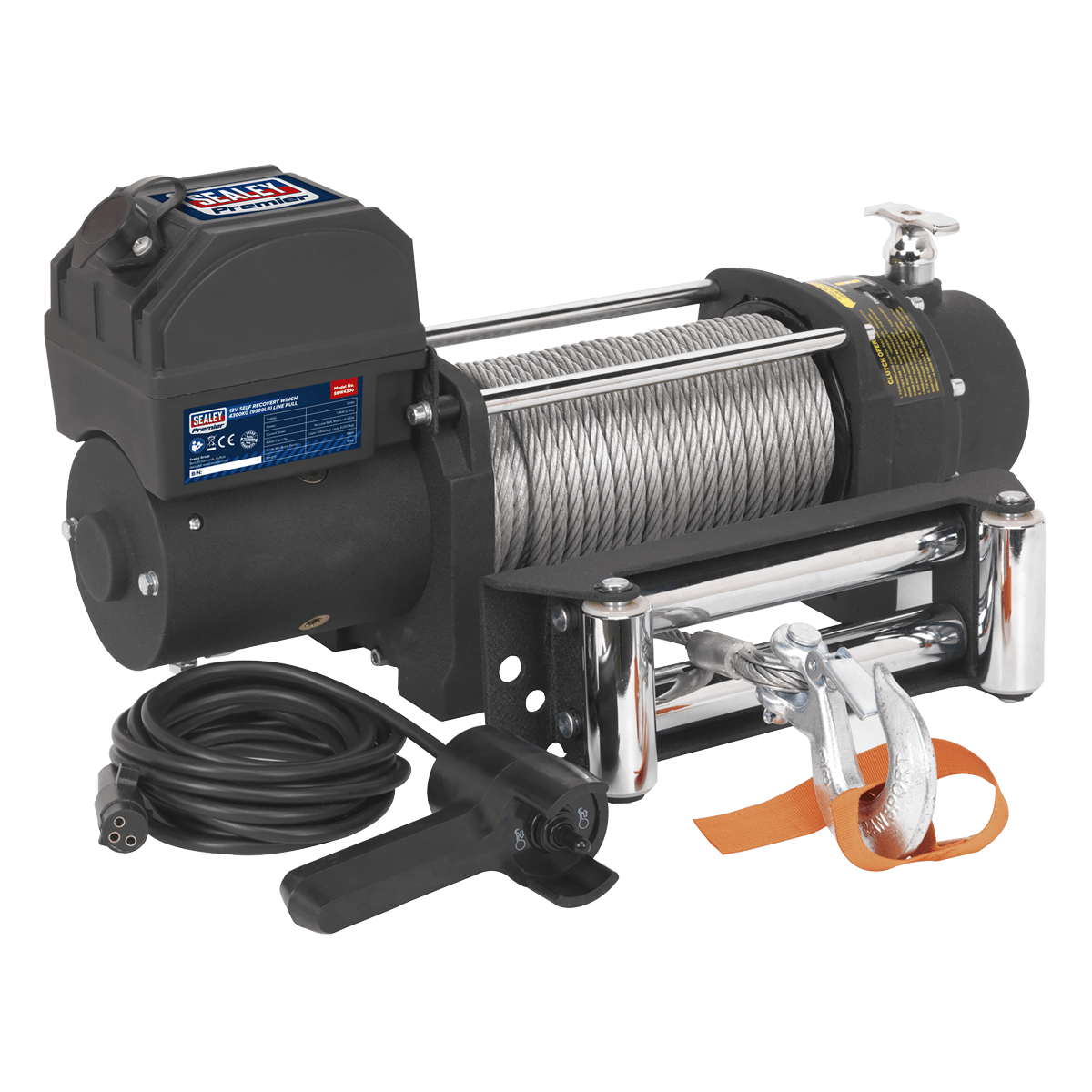 Sealey Self-Recovery Winch 4300kg (9500lb) Line Pull 12V