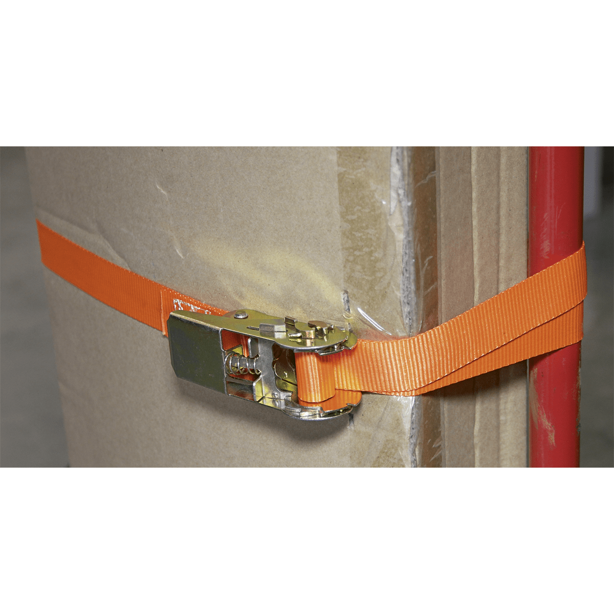 Sealey Self-Securing Ratchet Straps 25mm x 4.5m 500kg Breaking Strength - Pair