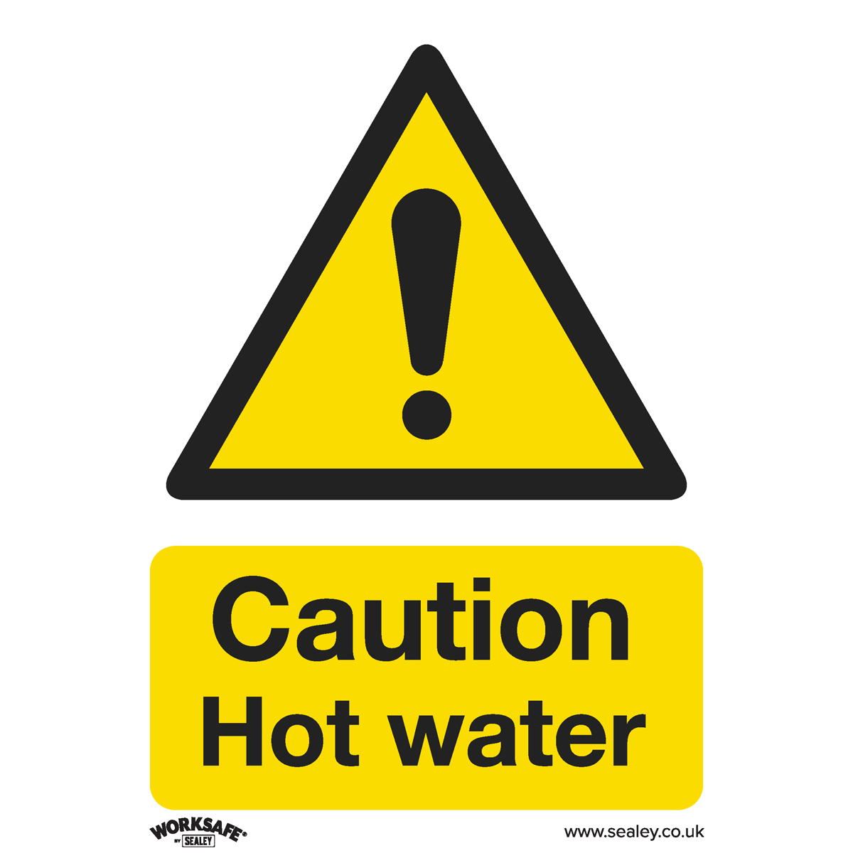 Sealey Warning Safety Sign - Caution Hot Water - Self-Adhesive Vinyl