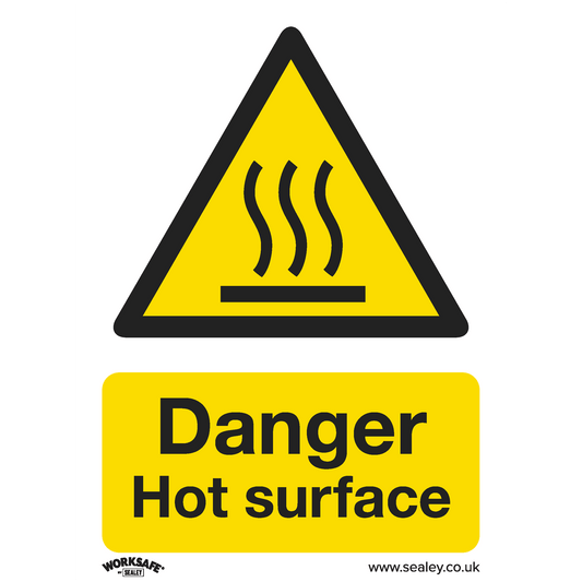 Sealey Warning Safety Sign - Danger Hot Surface - Rigid Plastic