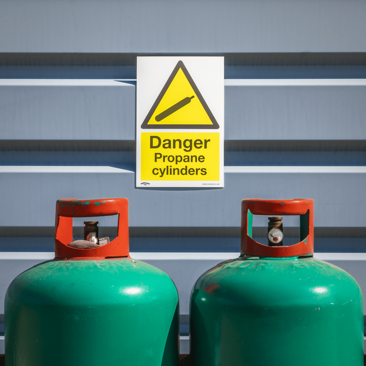 Sealey Warning Safety Sign - Danger Propane Cylinders - Rigid Plastic