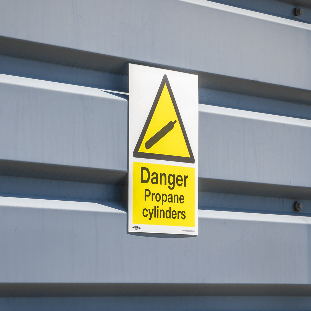 Sealey Warning Safety Sign - Danger Propane Cylinders - Self-Adhesive Vinyl