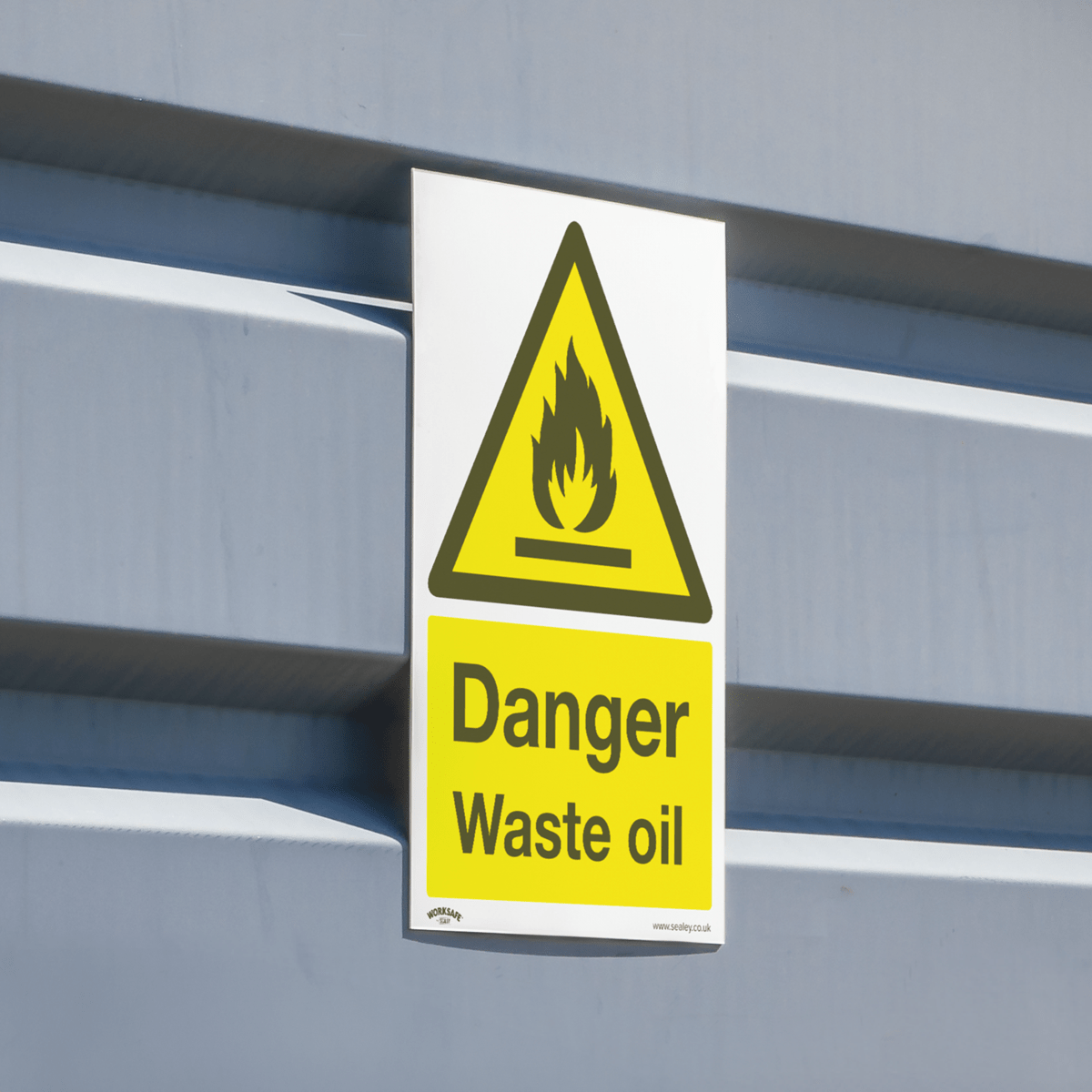 Sealey Warning Safety Sign - Danger Waste Oil - Rigid Plastic