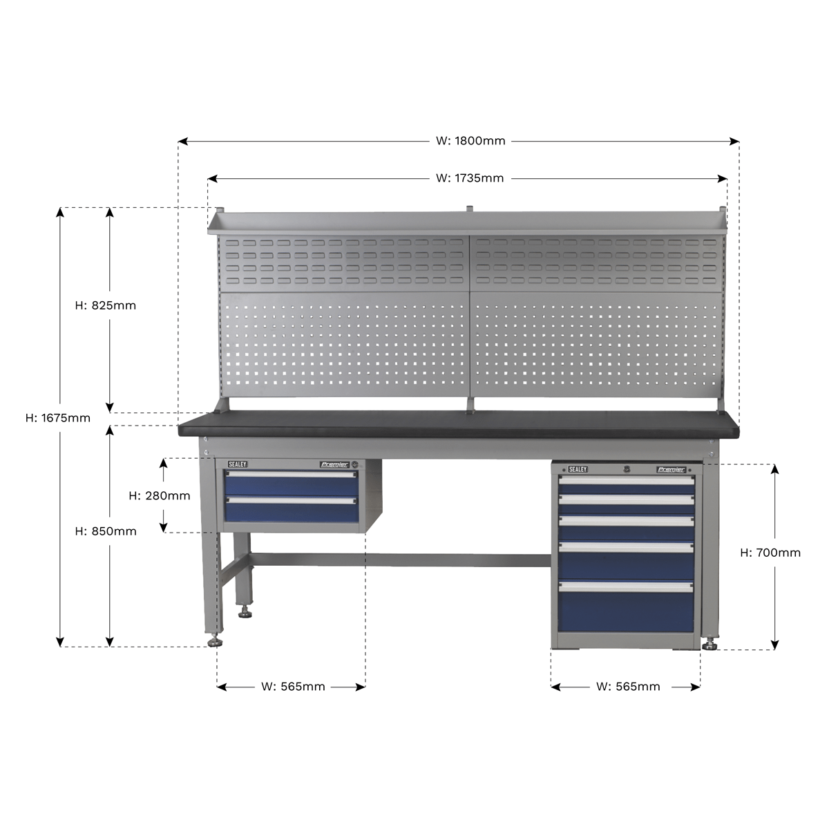 Sealey Workbench Steel Industrial 1.8m